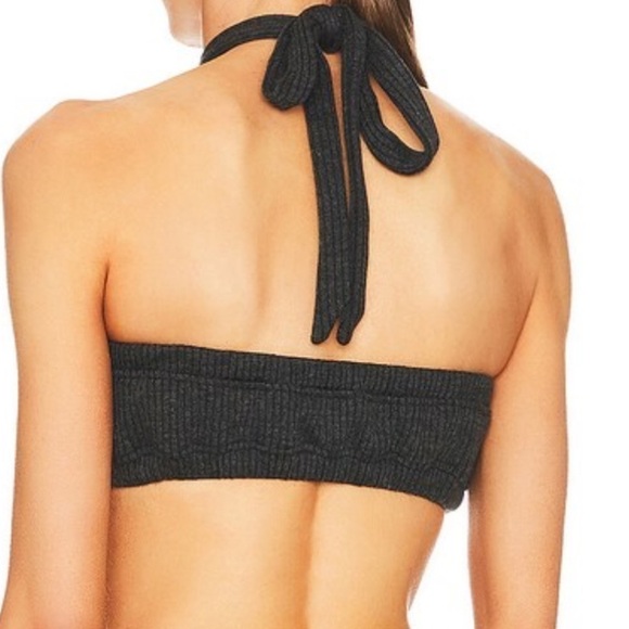 WeWoreWhat Tie Halter Bra Top in Black size S - Picture 3 of 5